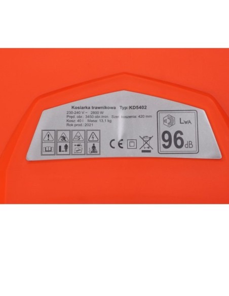 Masina de tuns iarba electrica 2800W, Kraft&Dele KD5402, 3450 rpm, 420 mm