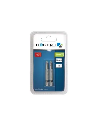 Set 2 biti de surubelnita, Hogert, hexagonal, PZ1, 50mm, otel S2 Set 2 biti de surubelnita, Hogert, hexagonal, PZ1, 50mm, otel S2