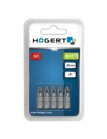 Set 5 biti de surubelnita, Hogert, hexagonal, PZ1, 25 mm, HT1S314
