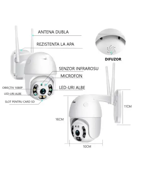 Camera de supraveghere exterior, Bass Polska, IP WIFI FULL HD 1080P