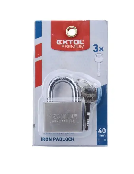 Lacat metalic, Extol Premium, 40 mm, cu 3 chei