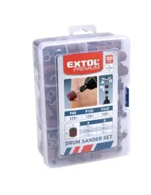 Set 350 piese, Extol Premium, mini tamburi slefuit, pentru minifreza