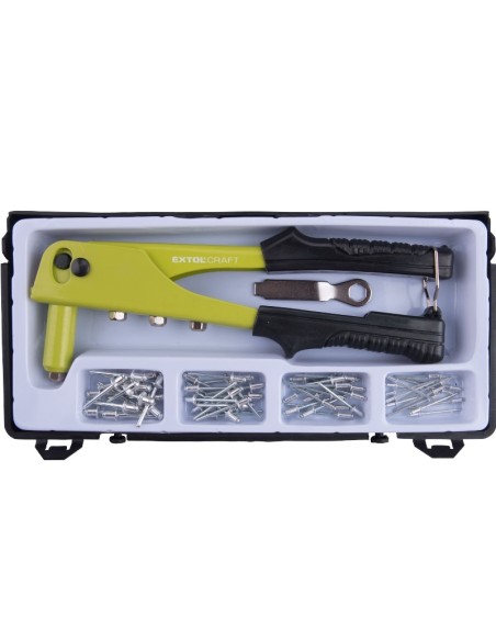 Set cleste nituit si 60 nituri, Extol, 2,4- 3,2 -4,0 -4,8mm Set cleste nituit si 60 nituri, Extol, 2,4- 3,2 -4,0 -4,8mm