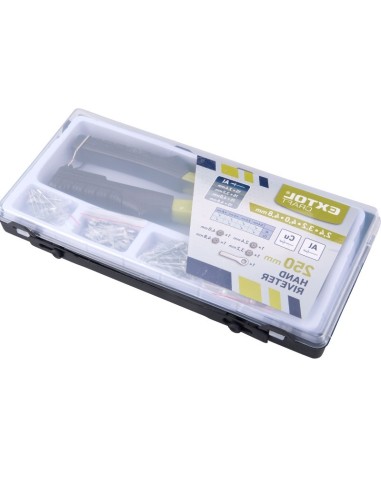 Set cleste nituit si 60 nituri, Extol, 2,4- 3,2 -4,0 -4,8mm Set cleste nituit si 60 nituri, Extol, 2,4- 3,2 -4,0 -4,8mm