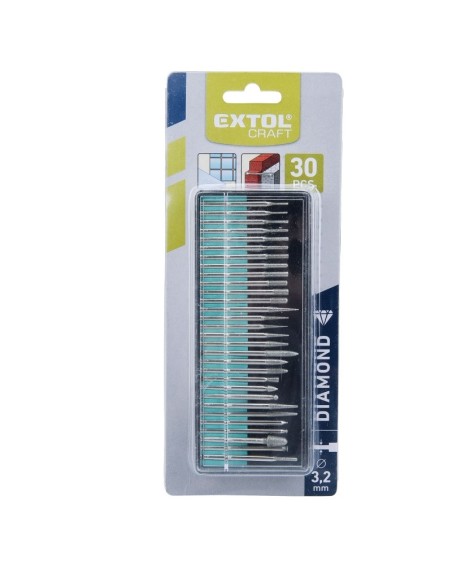 Set 30 freze diamantate, Extol, P150, tija de 3.2 mm Set 30 freze diamantate, Extol, P150, tija de 3.2 mm