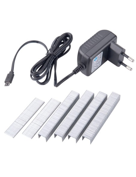 Capsator cu baterie si incarcator, Extol, 4 V Li-ion, 1300 mAh, 110 buc capse Capsator cu baterie si incarcator, Extol, 4 V Li-ion, 1300 mAh, 110 buc capse