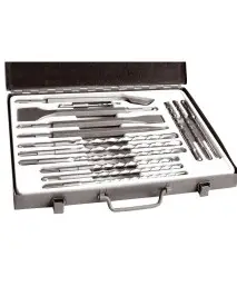 Trusa 14 piese burghiu si dalti, Extol, otel SDS PLUS, cutie metalica