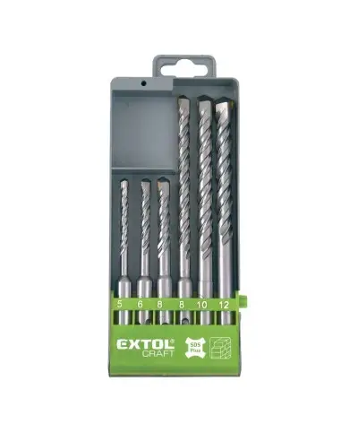 Set 6 piese burghiu pentru beton, Extol, 5-12mm, din SDS PLUS Set 6 piese burghiu pentru beton, Extol, 5-12mm, din SDS PLUS