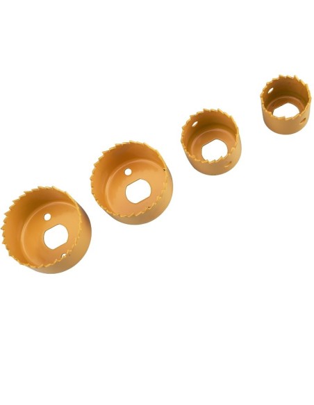 Set 6 piese carote si burgiu, Extol, 32-54 mm, din HSS / Bi-metal, pentru lemn