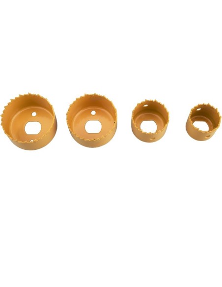 Set 6 piese carote si burgiu, Extol, 32-54 mm, din HSS / Bi-metal, pentru lemn
