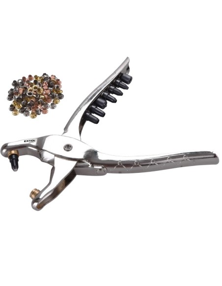 Set cleste de perforare si presare, Extol, cu 100 piulite, nituri, 2,5-5 mm, 225mm
