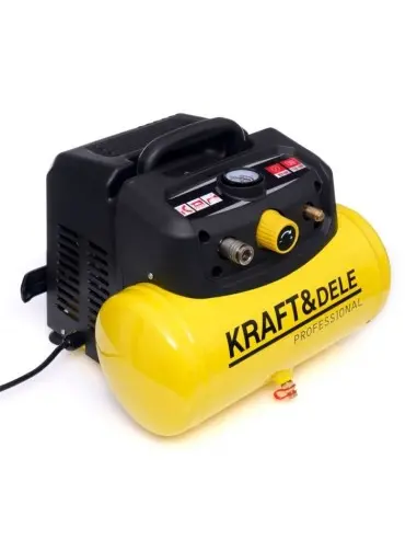 Compresor fara ulei, Kraft&Dele, 6L, 8bar, 1.1kW, 180L/min