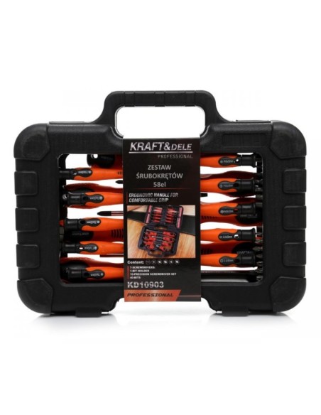 Set surubelnite si biti, Kraft&Dele KD10903, torx, plate, cruce, 58 elemente