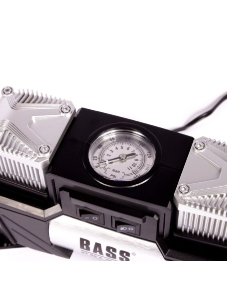 Set mini compresor, Bass Polska, cu varfuri pentru anvelope, 150W