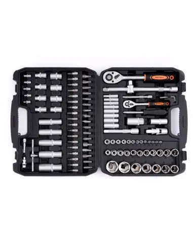 Trusa de chei, Kraft&Dele KD10835, chei tubulare, chei cu clichet, 101 elemente