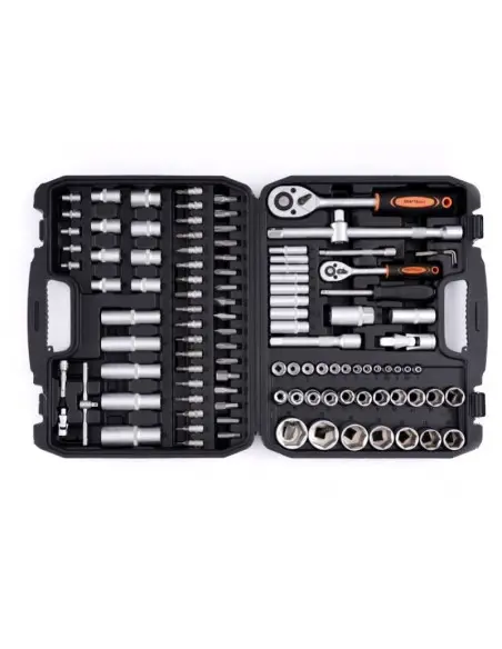 Trusa de chei, Kraft&Dele KD10835, chei tubulare, chei cu clichet, 101 elemente