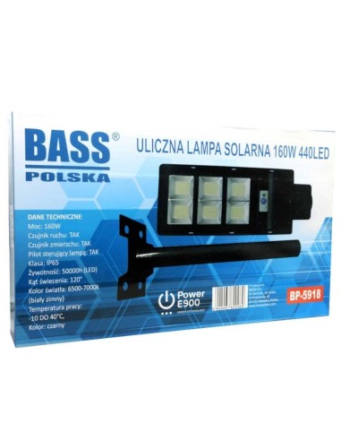 Lampa solara stradala, Bass Polska, cu senzor de micare, 160W, 440LED
