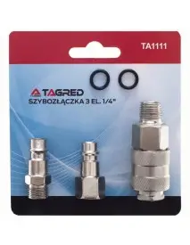 Set 3 conectori, Tagred, pentru aer comprimat, cupla rapida, 1/4"