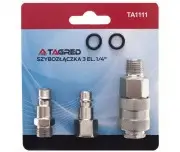 Set 3 conectori, Tagred, pentru aer comprimat, cupla rapida, 1/4"