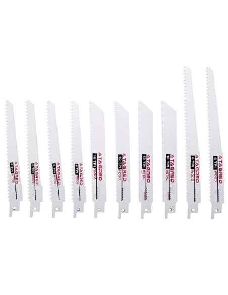 Set 10 lame pentru ferastrau, Tagred, tip coada de vulpe Set 10 lame pentru ferastrau, Tagred, tip coada de vulpe