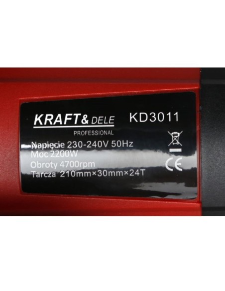 Fierastrau circular, Kraft&Dele KD3011, 2200W, laser, 4700 rpm