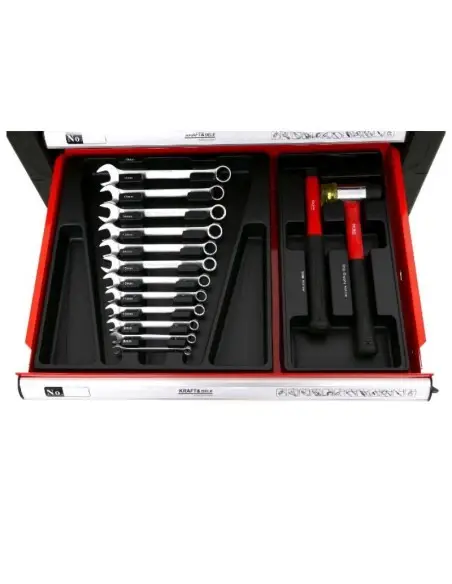 Dulap scule, Kraft&Dele KD361, pe roti, 6 sertare, 263 piese Dulap scule, Kraft&Dele KD361, pe roti, 6 sertare, 263 piese