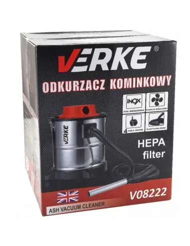 Aspirator pentru cenusa, Verke V08222, 1200W, 20L, filtru HEPA