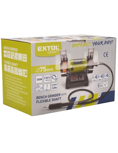 Masina de slefuit, Extol, 75 mm, P120, 120 W, cu reglare de viteza