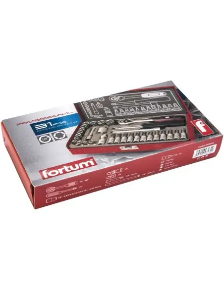 Set 31 chei tubulare, Extol, cu clichet 1/4", CrV