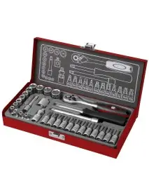 Set 31 chei tubulare, Extol, cu clichet 1/4", CrV
