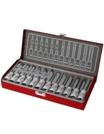Set 18 chei tubulare, Extol, 1/4", 1/2", otel CrV, Allen