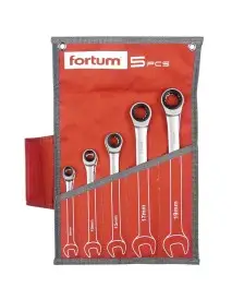 Set chei combinate cu clichet, Extol, 8-19 mm, CrV/S2, 5 piese