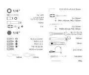Trusa scule, Extol, 1/4", CrV, 59 piese