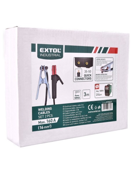 Cabluri de sudura, Extol, clesti 160 A, 3 m