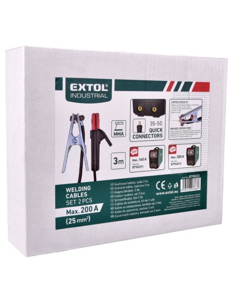 Cabluri de sudura, Extol, clesti 200 A, 3 m