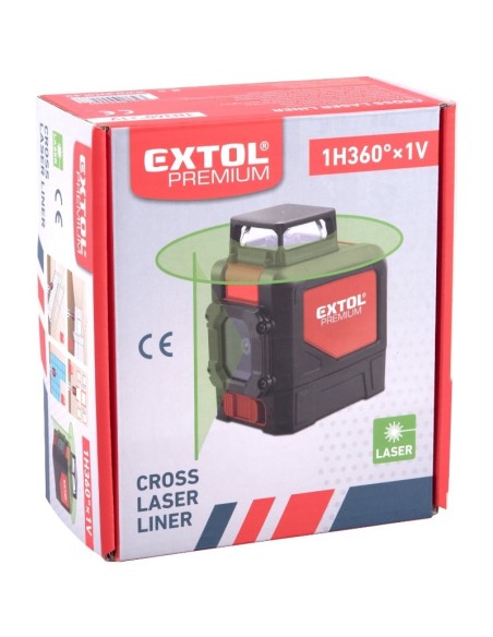 Nivela laser, Extol, cu autonivelare, 30 m, linie verde Nivela laser, Extol, cu autonivelare, 30 m, linie verde