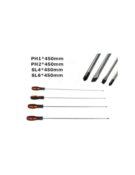 Set 4 surubelnite lungi, Kraft&Dele KD10945, plate si transversale, 450 mm