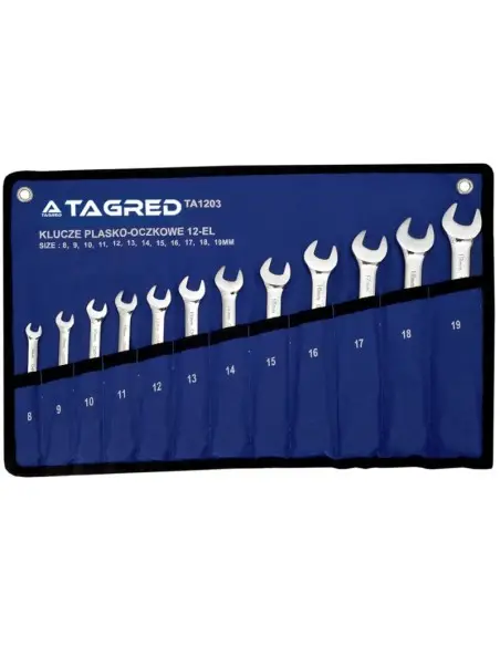 Set 12 chei combinate, Tagred TA1203, inelare cu clichet, 8-19mm Set 12 chei combinate, Tagred TA1203, inelare cu clichet, 8-19mm