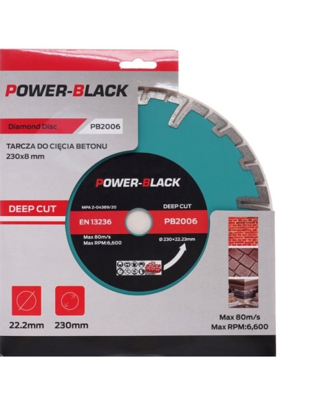 Disc diamantat, Tagred PB2006, pentru taierea betonului, 230 mm, 6600 rpm Disc diamantat, Tagred PB2006, pentru taierea betonului, 230 mm, 6600 rpm