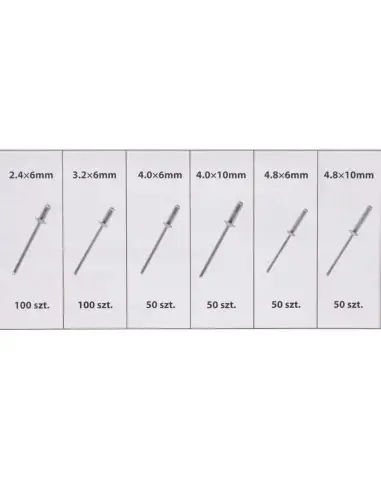 Set de 400 pop-nituri, Tagred TA4096, diferite marimi