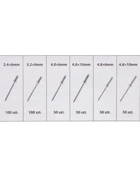 Set de 400 pop-nituri, Tagred TA4096, diferite marimi