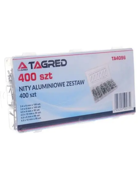 Set de 400 pop-nituri, Tagred TA4096, diferite marimi Set de 400 pop-nituri, Tagred TA4096, diferite marimi