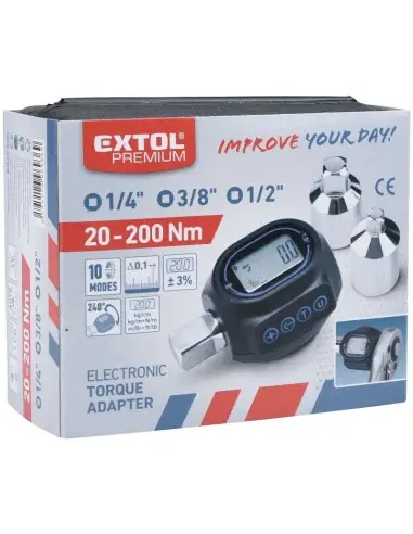 Adaptor digital de cuplu, Extol Premium, 1/2", 20-200 Nm Adaptor digital de cuplu, Extol Premium, 1/2", 20-200 Nm