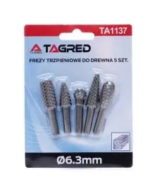 Set 5 freze profilate biax, Tagred TA1137, HSS, pentru lemn si metal, 6.3mm