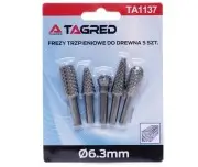 Set 5 freze profilate biax, Tagred TA1137, HSS, pentru lemn si metal, 6.3mm