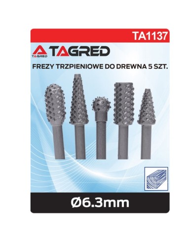 Set 5 freze profilate biax, Tagred TA1137, HSS, pentru lemn si metal, 6.3mm
