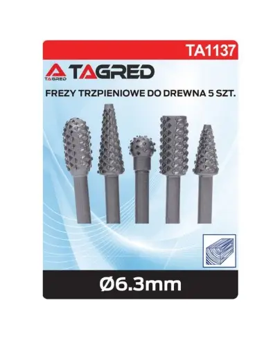 Set 5 freze profilate biax, Tagred TA1137, HSS, pentru lemn si metal, 6.3mm