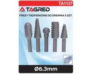 Set 5 freze profilate biax, Tagred TA1137, HSS, pentru lemn si metal, 6.3mm