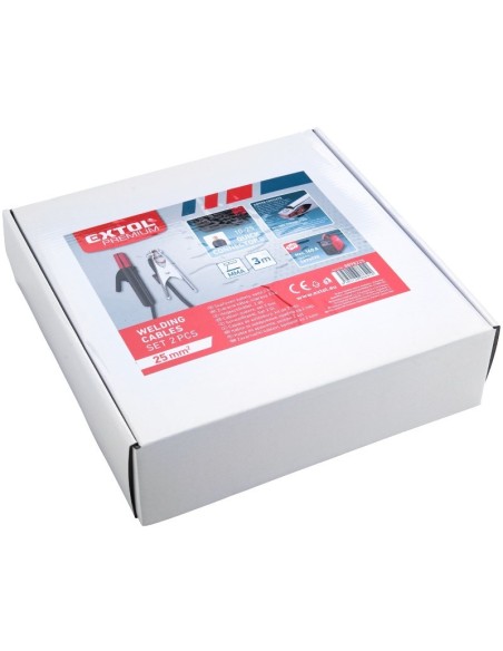 Cabluri de sudura, Extol Premium, clesti 200 A, 3 m, 25 mm Cabluri de sudura, Extol Premium, clesti 200 A, 3 m, 25 mm
