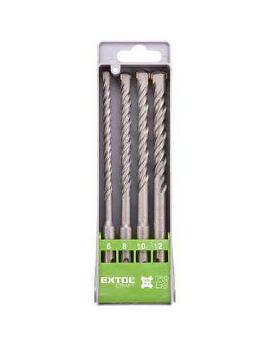Set 4 piese burghiu pentru beton, Extol, 6-12mm, din SDS PLUS SK Set 4 piese burghiu pentru beton, Extol, 6-12mm, din SDS PLUS SK